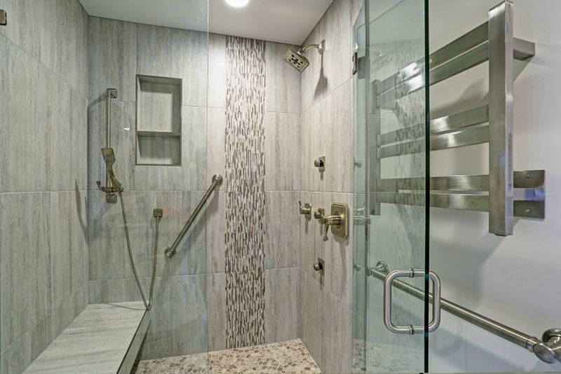 Contemporary Shower with Glass Panel